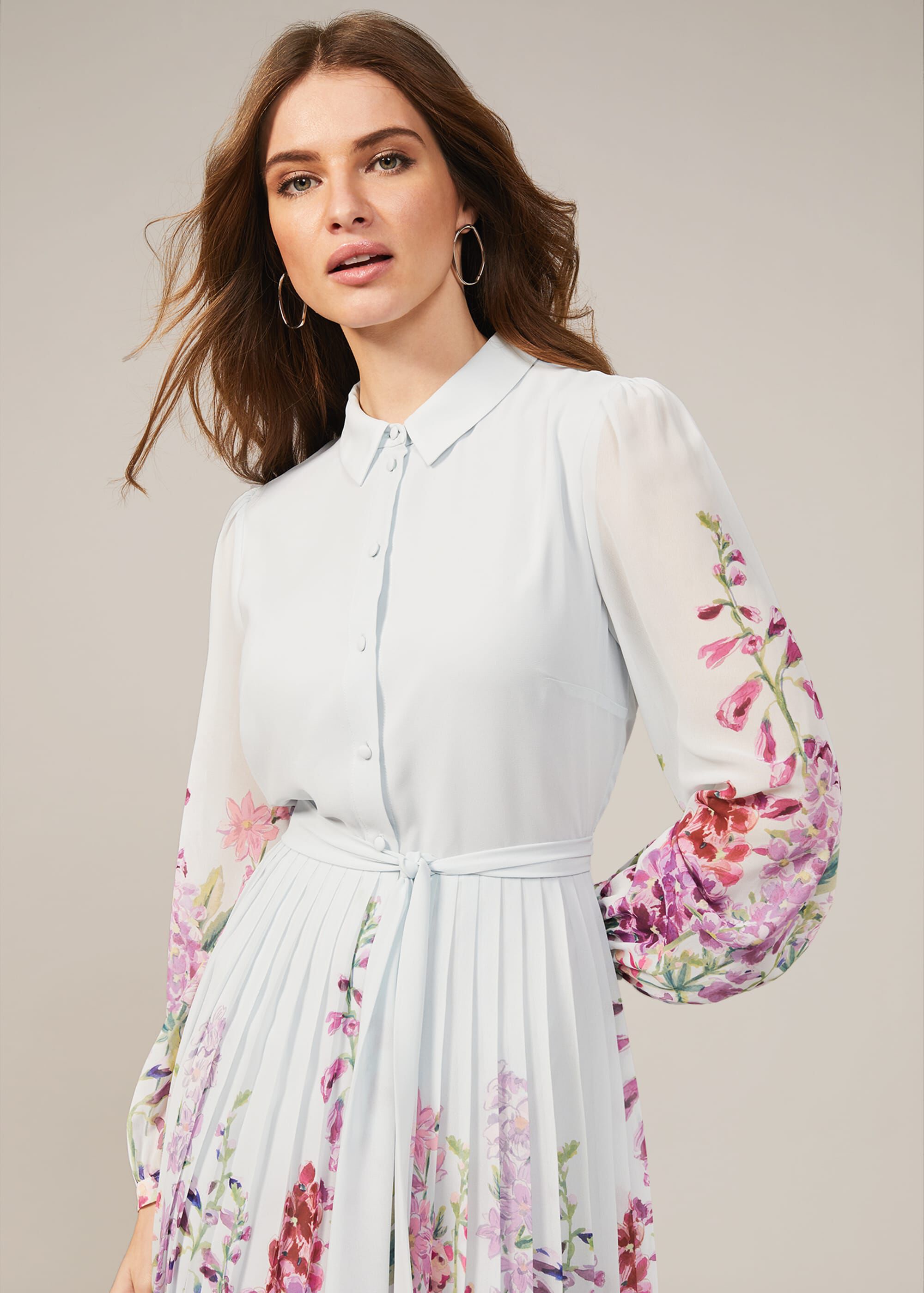 Rachie Floral Pleated Dress | Phase Eight